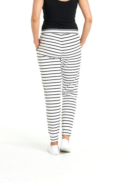 Betty Basics | White/Black Stripe Heidi Pant