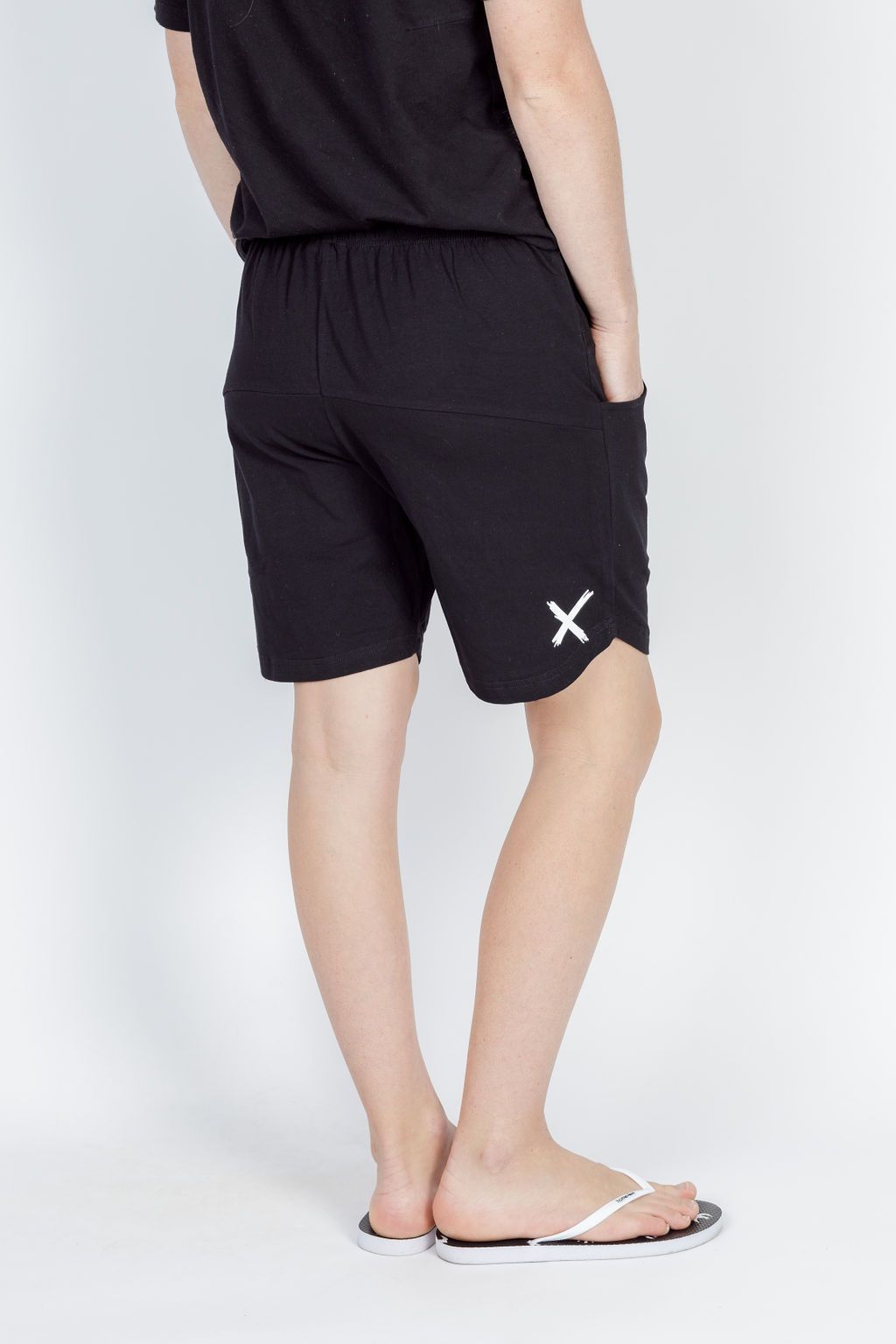 Home-Lee | Black With White X Apartment Shorts