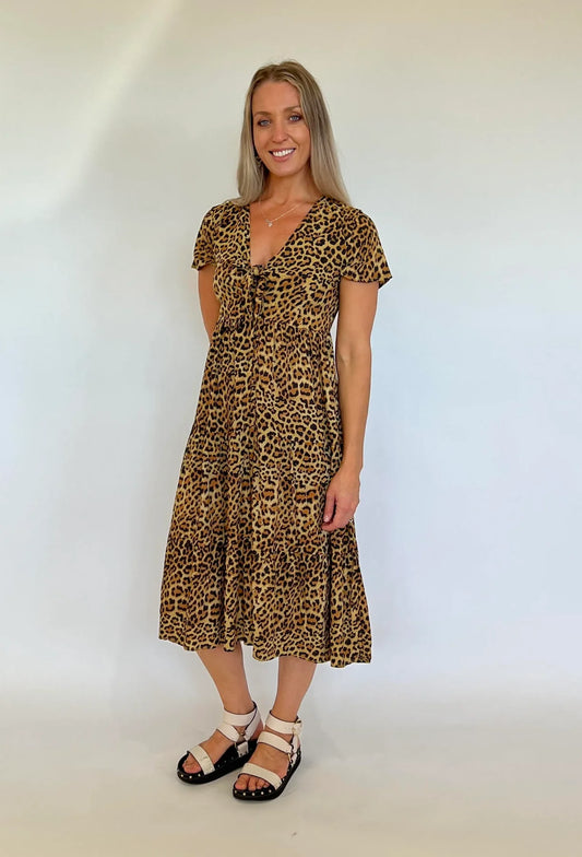 Florencia The Label | Leopard -Greta Tie Up Dress