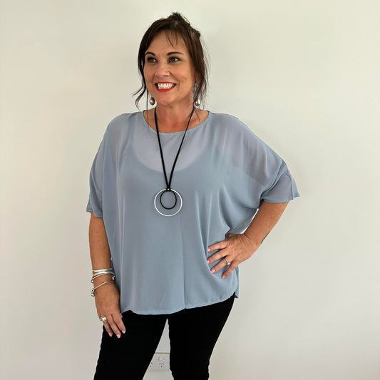 The Cottage Collection | Baby Blue Jane Sheer Top