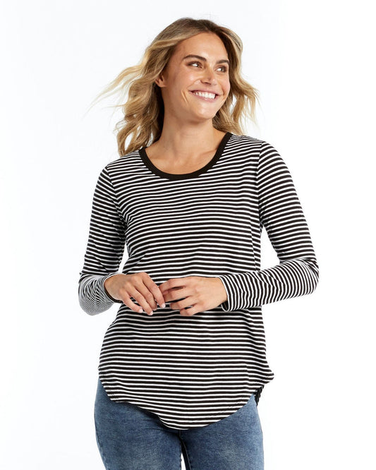 Betty Basics | Black Stripe Megan Long Sleeve