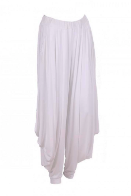 The Cottage Collection | White Jersey Harem Trousers