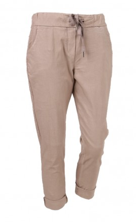 Camel Plain Stretchable Trouser