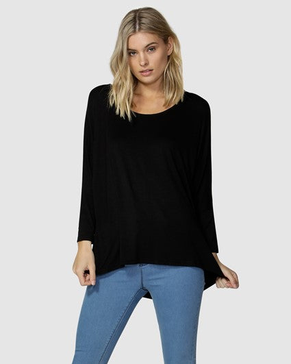 Betty Basics | Black Milan 3/4 Top