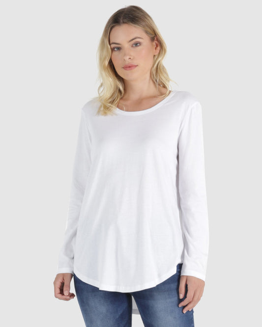 Betty Basics | White Megan Long Sleeve