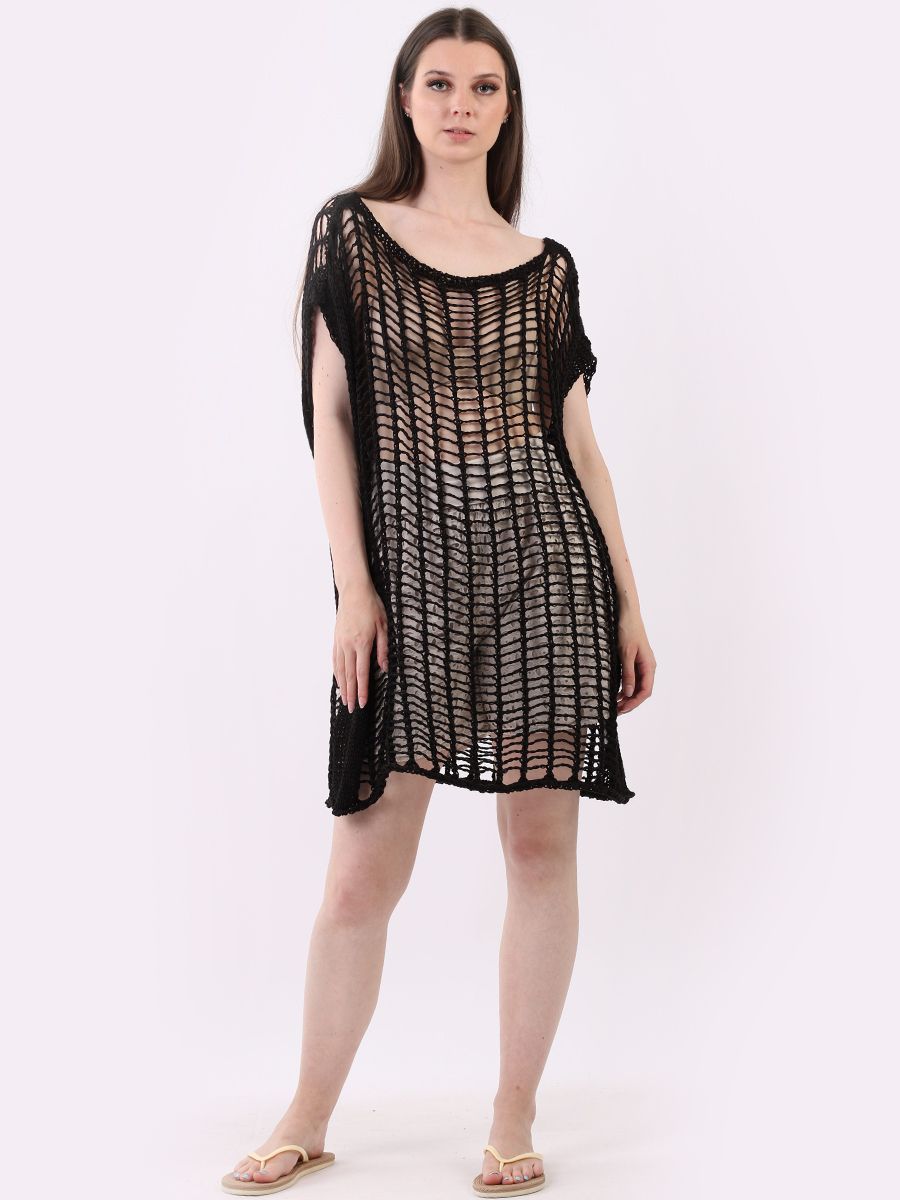 The Cottage Collection | Black Karlee Knitted Cover Up