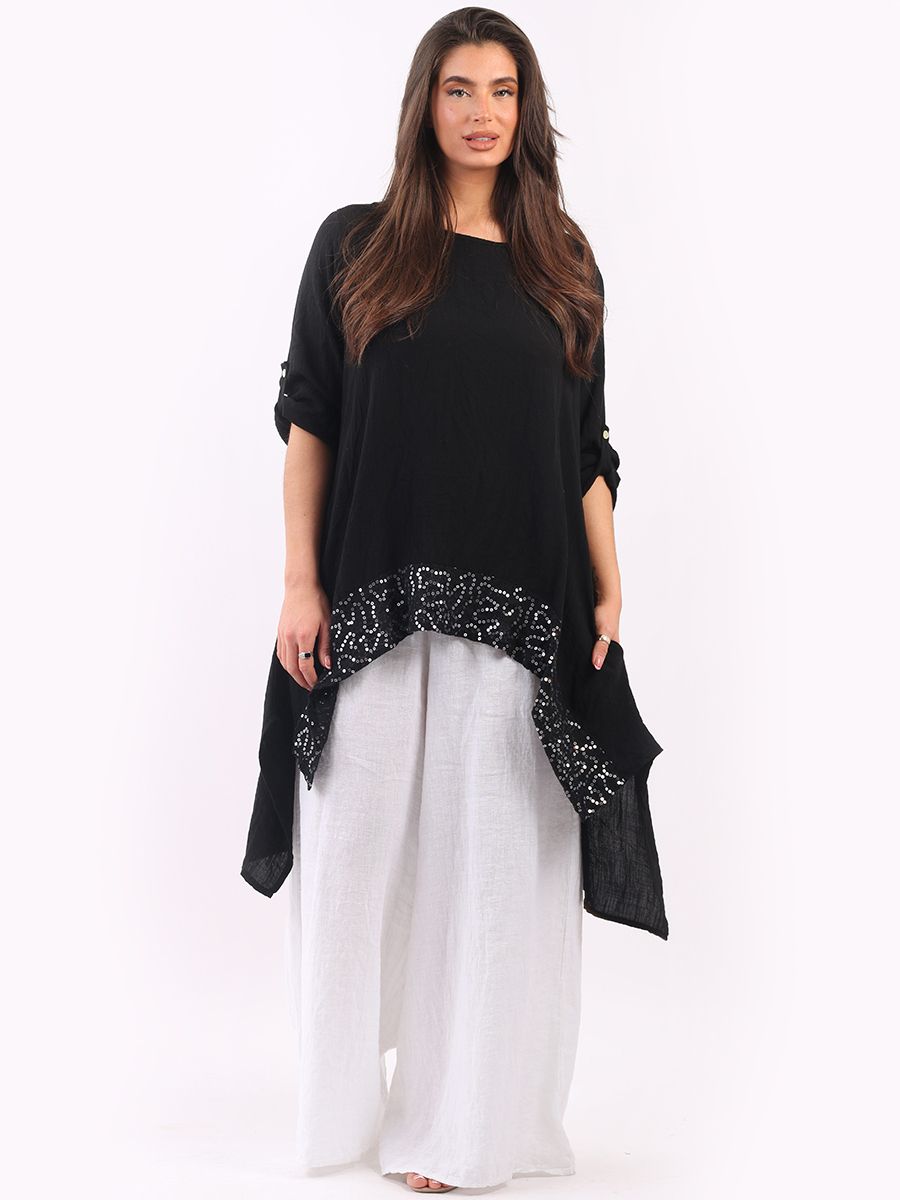 The Cottage Collection | Black Caprice Sequin Tunic Dress